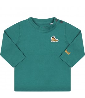 Green t-shirt for baby boy with shoe