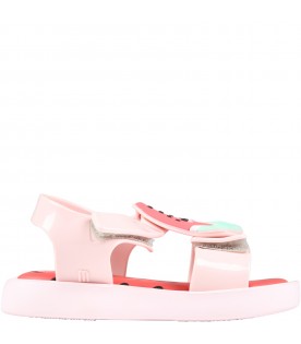 Pink sandals for girl with watermelon