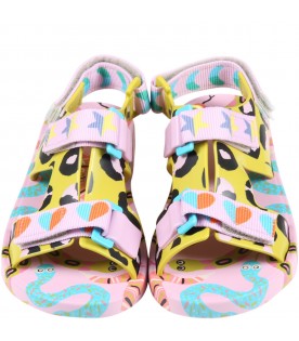 Multicolor sandals for girl with prints
