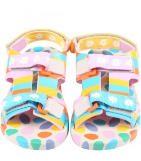 Multicolor sandals for kids with prints