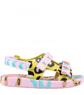 Multicolor sandals for girl with prints