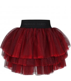 Red skirt for girl with logo