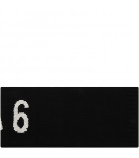 Sciarpa nera per bambini con logo