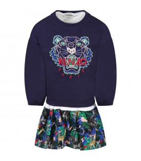 Multicolor set for girl with logo and tiger