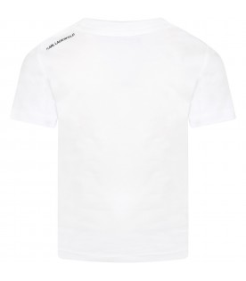 White T-shirt for girl with Karl and logo
