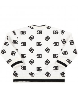 White sweatshirt for babykids with black logo