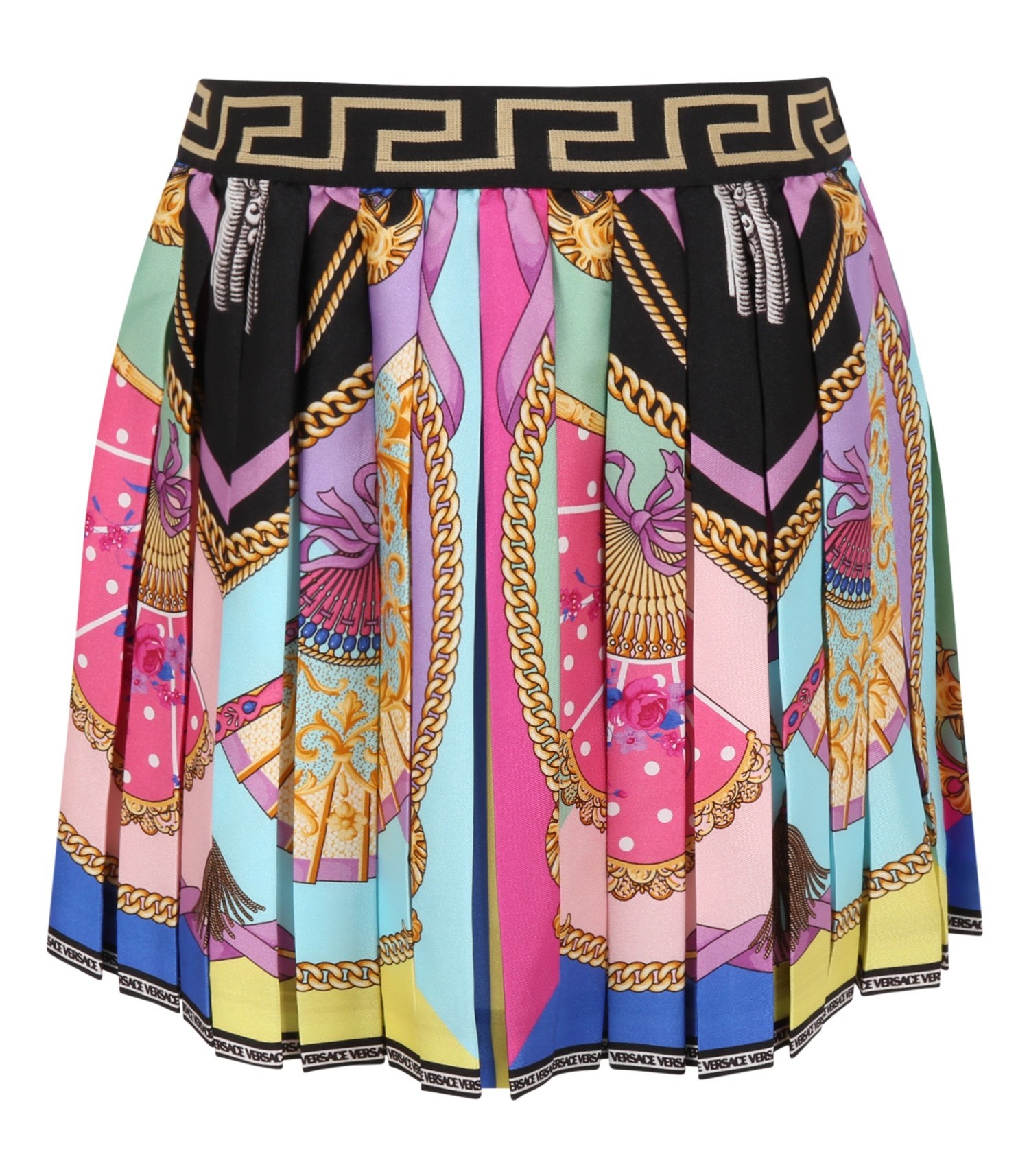 Versace Multicolor skirt for girl with I Ventagli pattern
