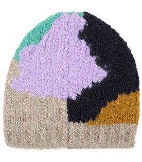 Multicolor hat for kids with yellow logo