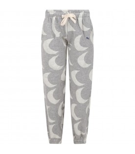 Gray sweatpants for boy with moons