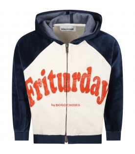 Multicolor sweatshirt for boy with writing and logo