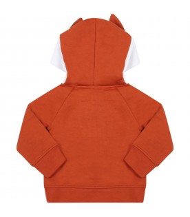 Brown sweatshirt for baby boy with fox