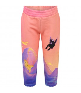 Multicolor sweatpants for girl with Pegasus
