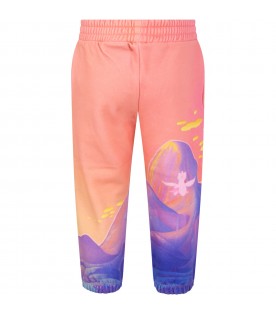 Multicolor sweatpants for girl with Pegasus