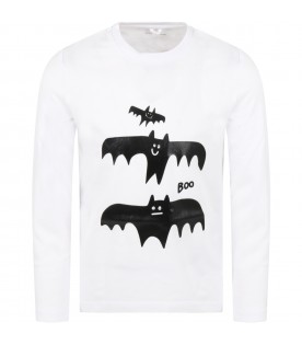 White T-shirt for kids with bats