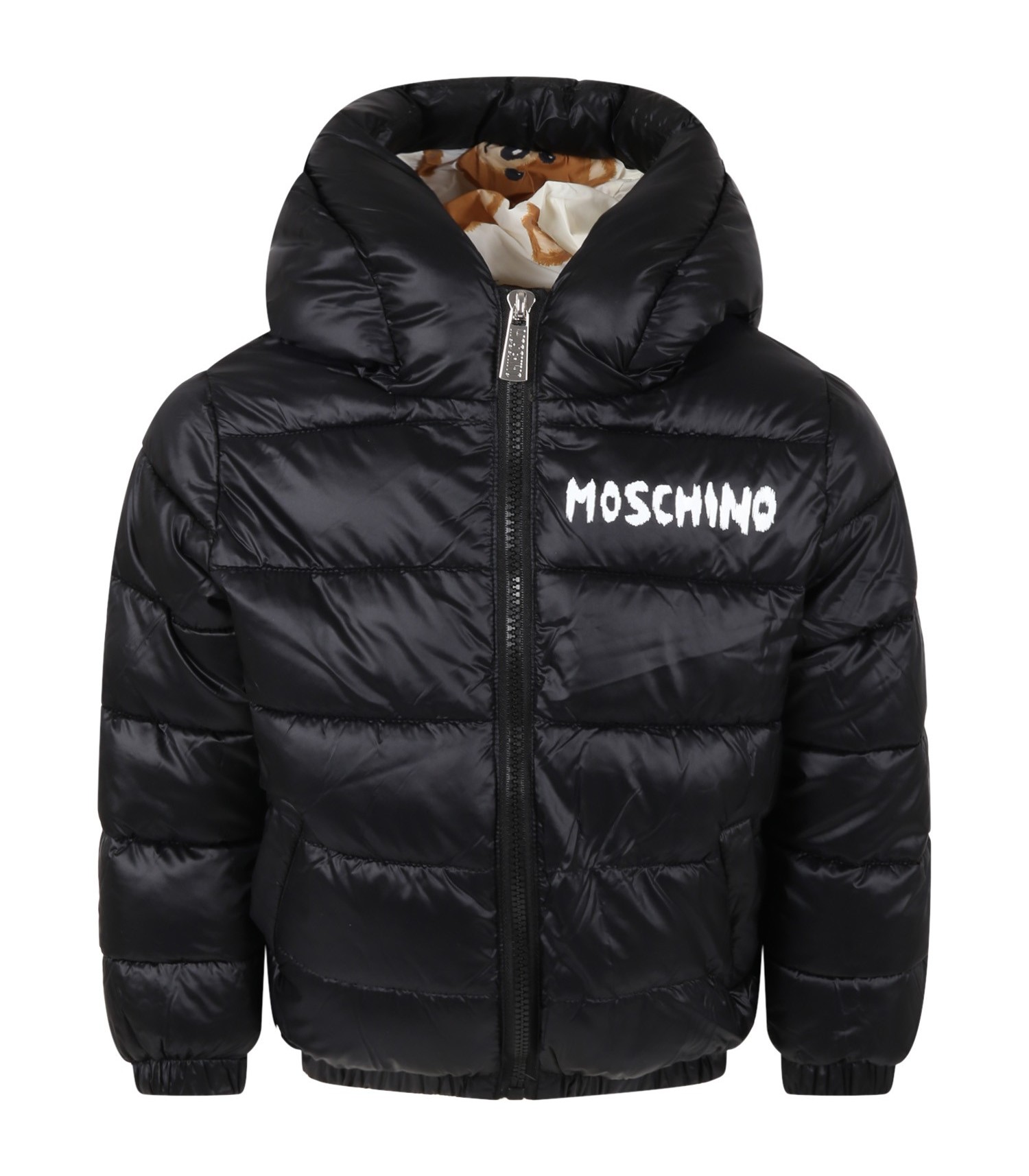 Classroom kapok Tell Moschino Kids Black jacket for boy with logo - CoccoleBimbi