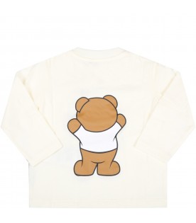 Ivory t-shirt for baby kids with teddy bear