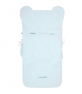 Light blue sleeping bag for baby boy with logo