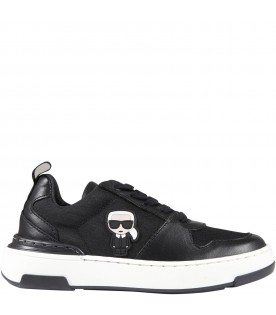 Black sneakers for boy with iconic Karl Lagerfeld