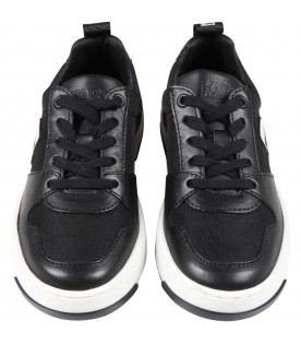 Black sneakers for boy with iconic Karl Lagerfeld