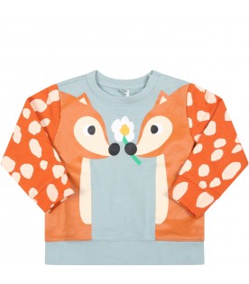 Multicolor sweatshirt for baby girl with animal print