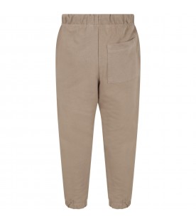 Beige sweatpant for boy with logo