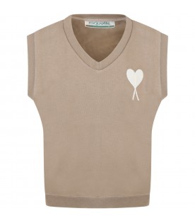 Beige vest for kids with rackets