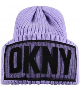 Purple hat for girl with logo