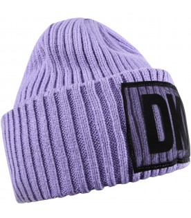 Purple hat for girl with logo