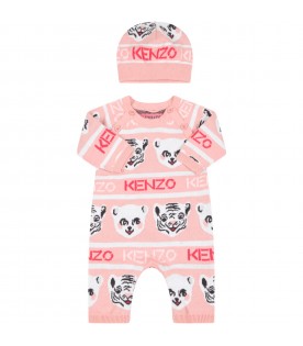 Multicolor set for baby girl with animals