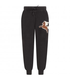 Gray sweatpants for kids with horse