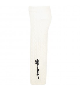 Ivory trouser for girl with logo
