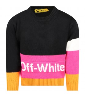 Multicolor sweater for girl with logo