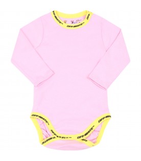 Pink body for baby girl with logos
