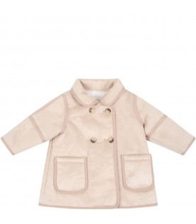 Beige coat for baby girl