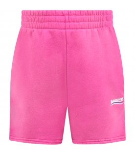 Purple short for girl with logo