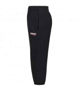 Black sweatpant for kids with logo