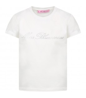 Ivory t-shirt for girl with logo
