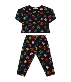 Black set for baby girl with stars