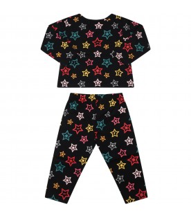 Black set for baby girl with stars