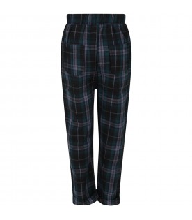 Multicolor trousers for boy with checked print