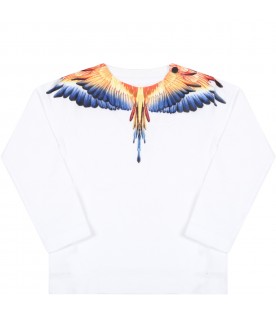 White t-shirt for baby boy with wings