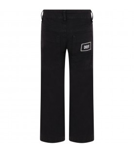 Black jeans for girl with logo