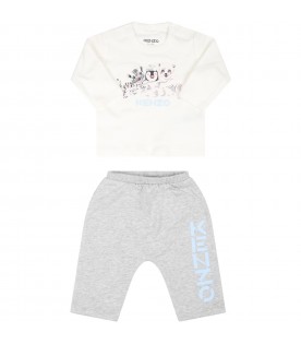 Multicolor set for baby boy with animals