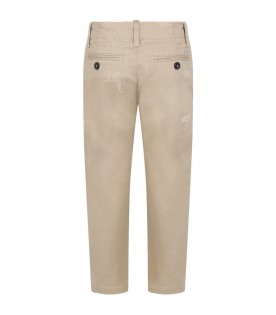 Beige trouser for boy with patches