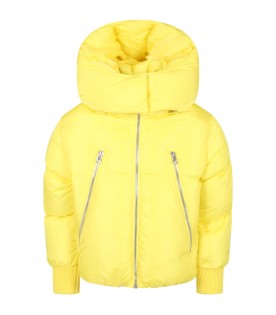 Yellow jacket for kids with logo