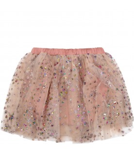 Pink skirt for baby girl with sequins