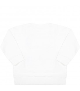White sweatshirt for baby kids with teddy bears