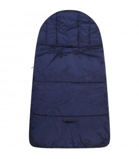 Blue sleeping bag for baby boy with logo
