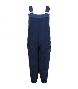 Blue overall for kids with logo