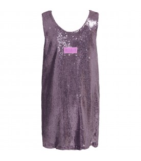 Purple dress for girl with logo
